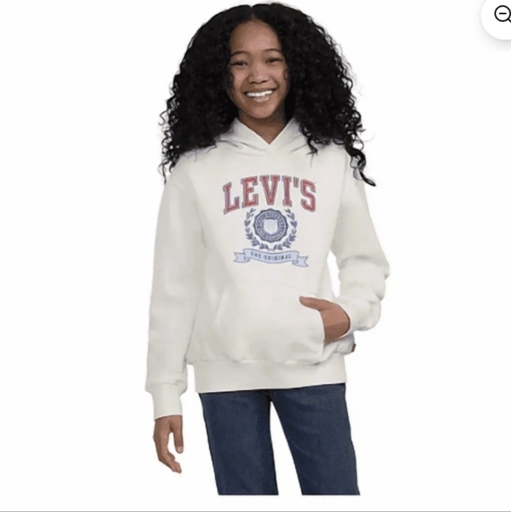 Levi's Girl's Medium Egret Fleece Hoodie Size XS 4-5
